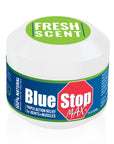 Blue Stop max bottle 2oz with fresh scent text and products label