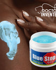 A model applying Blue Stop Max gel